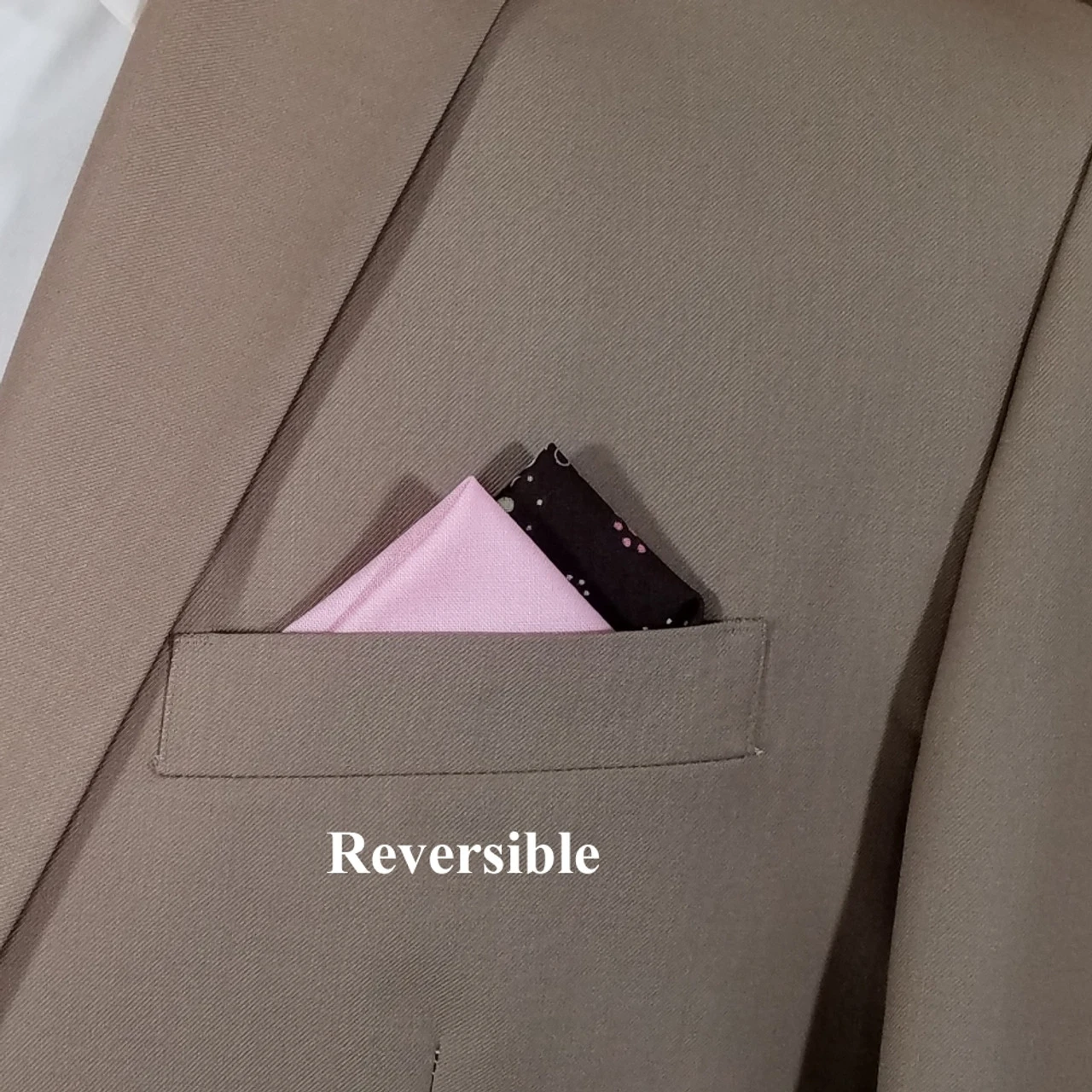 100% Cotton Pre-Folded Pocket Square Handkerchief Insert - Mod Brown & Pink 9 100% Cotton Pre-Folded Pocket Square Handkerchief Insert - Mod Brown & Pink - Image 9