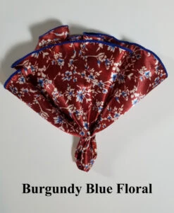 Antonio Ricci 2-in-1 Pouf Round Pocket Square - Burgundy Blue Floral -Suit Discount Store Burgundy BlueFloral ebay 05605.1671225648