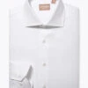 Gitman Bros. 100% Cotton Twill Wide Spread Collar Dress Shirt - White
