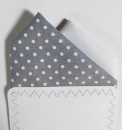 Two-Tone White Dots On Light Grey 100% Cotton Pre-Folded Pocket Square Insert -Suit Discount Store Grey Dots White 2 58342.1684608985