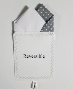 Two-Tone White Dots On Light Grey 100% Cotton Pre-Folded Pocket Square Insert -Suit Discount Store Grey Dots White 4 72820.1684608985