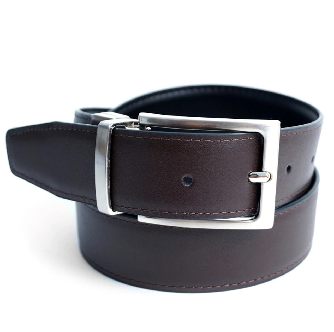 Reversible Genuine Leather Black & Brown Dress Belt 5 Reversible Genuine Leather Black & Brown Dress Belt - Image 5