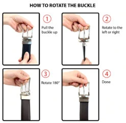 Reversible Genuine Leather Black & Brown Dress Belt 13 Reversible Genuine Leather Black & Brown Dress Belt -Suit Discount Store Image8 90216.1564517577