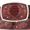 King Exotic Genuine Ostrich Leg Cut-Out Design Western Belt - Faded Burgundy