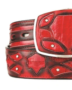 King Exotic Genuine EEL Cut-Out Design Western Belt - Faded Red -Suit Discount Store KE BLT 4C11F0829 3 27076.1613601691