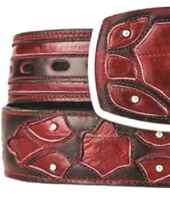 King Exotic Genuine EEL Cut-Out Design Western Belt - Faded Burgundy -Suit Discount Store KE BLT 4C11F0843 4 26735.1613601696