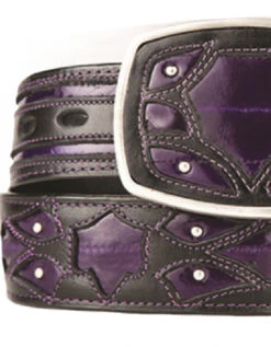 King Exotic Genuine EEL Cut-Out Design Western Belt - Purple -Suit Discount Store KE BLT 4C11F0866 3 09118.1613598223