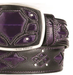 King Exotic Genuine EEL Cut-Out Design Western Belt - Purple -Suit Discount Store KE BLT 4C11F0866 4 99387.1613598223
