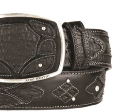 King Exotic Genuine Shark Cut-Out Design Western Belt - Black -Suit Discount Store KE BLT 4C11F0905 3 60449.1613689875