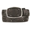 King Exotic Genuine Shark Cut-Out Design Western Belt - Black