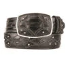 King Exotic Genuine Python Cut-Out Design Western Belt - Black