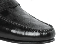 Lombardy - Genuine Teju Lizard Check Pattern Penny Loafer - Black -Suit Discount Store LMB ZLA038605 4 65710.1597863264
