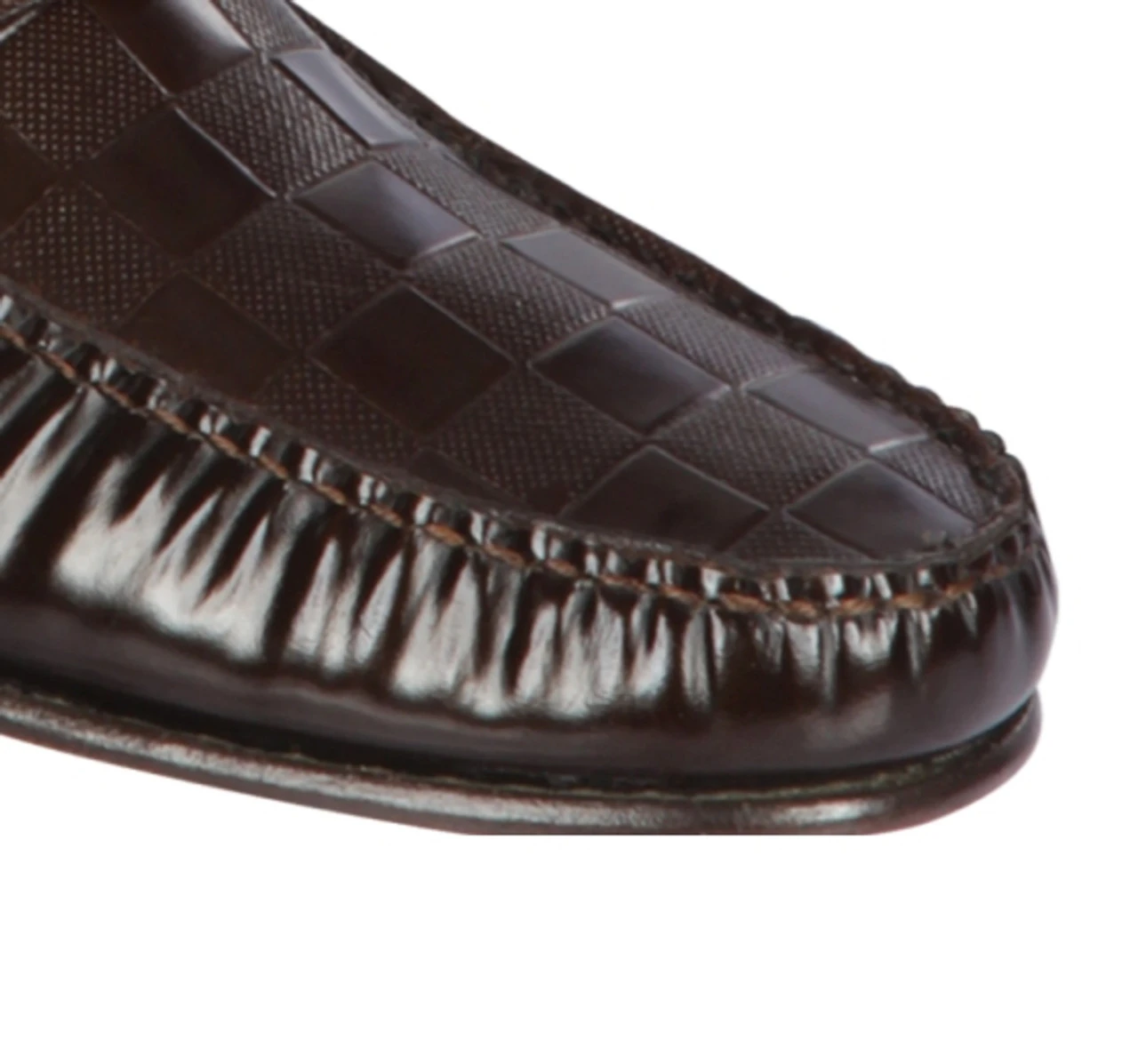 Lombardy - Genuine Teju Lizard Check Pattern Penny Loafer - Brown 3 Lombardy - Genuine Teju Lizard Check Pattern Penny Loafer - Brown - Image 3