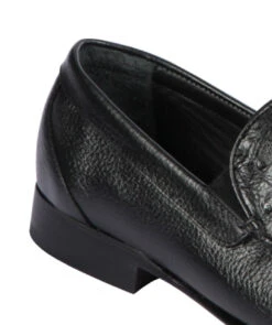 Lombardy - Genuine Ostrich Quill & Leather Loafer - Black -Suit Discount Store LMB ZLA040305 3 53573.1597989401
