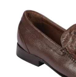 Lombardy - Genuine Ostrich Quill & Leather Loafer - Brown 7 Lombardy - Genuine Ostrich Quill & Leather Loafer - Brown -Suit Discount Store LMB ZLA040307 4 52516.1597946988