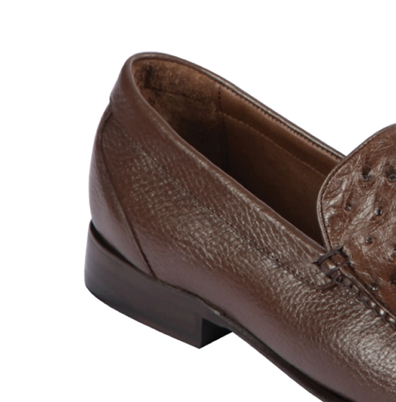 Lombardy - Genuine Ostrich Quill & Leather Loafer - Brown 4 Lombardy - Genuine Ostrich Quill & Leather Loafer - Brown - Image 4
