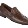 Lombardy - Genuine Ostrich Quill & Leather Loafer - Brown