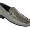 Lombardy - Genuine Ostrich Quill & Leather Loafer - Grey