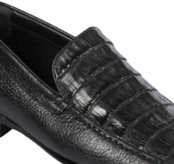 Lombardy - Genuine Caiman Crocodile & Leather Loafer - Black -Suit Discount Store LMB ZLA048205 2 30881.1597989456