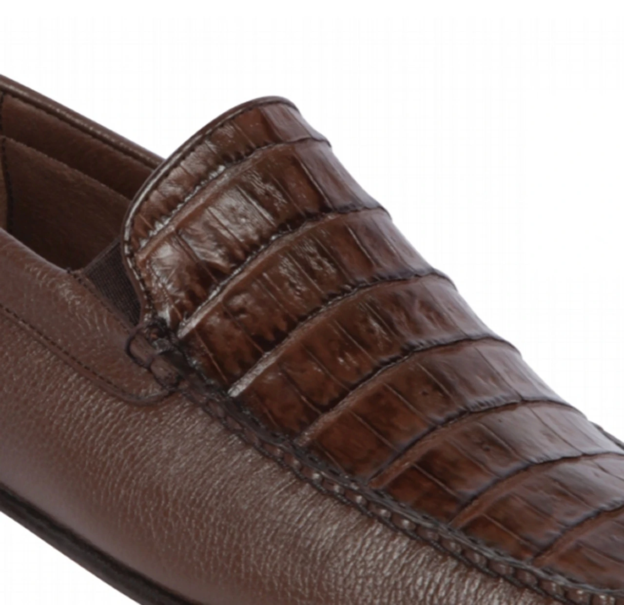 Lombardy - Genuine Caiman Crocodile & Leather Loafer - Brown 2 Lombardy - Genuine Caiman Crocodile & Leather Loafer - Brown - Image 2