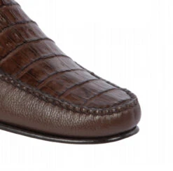 Lombardy - Genuine Caiman Crocodile & Leather Loafer - Brown 7 Lombardy - Genuine Caiman Crocodile & Leather Loafer - Brown -Suit Discount Store LMB ZLA048207 4 44393.1597890197