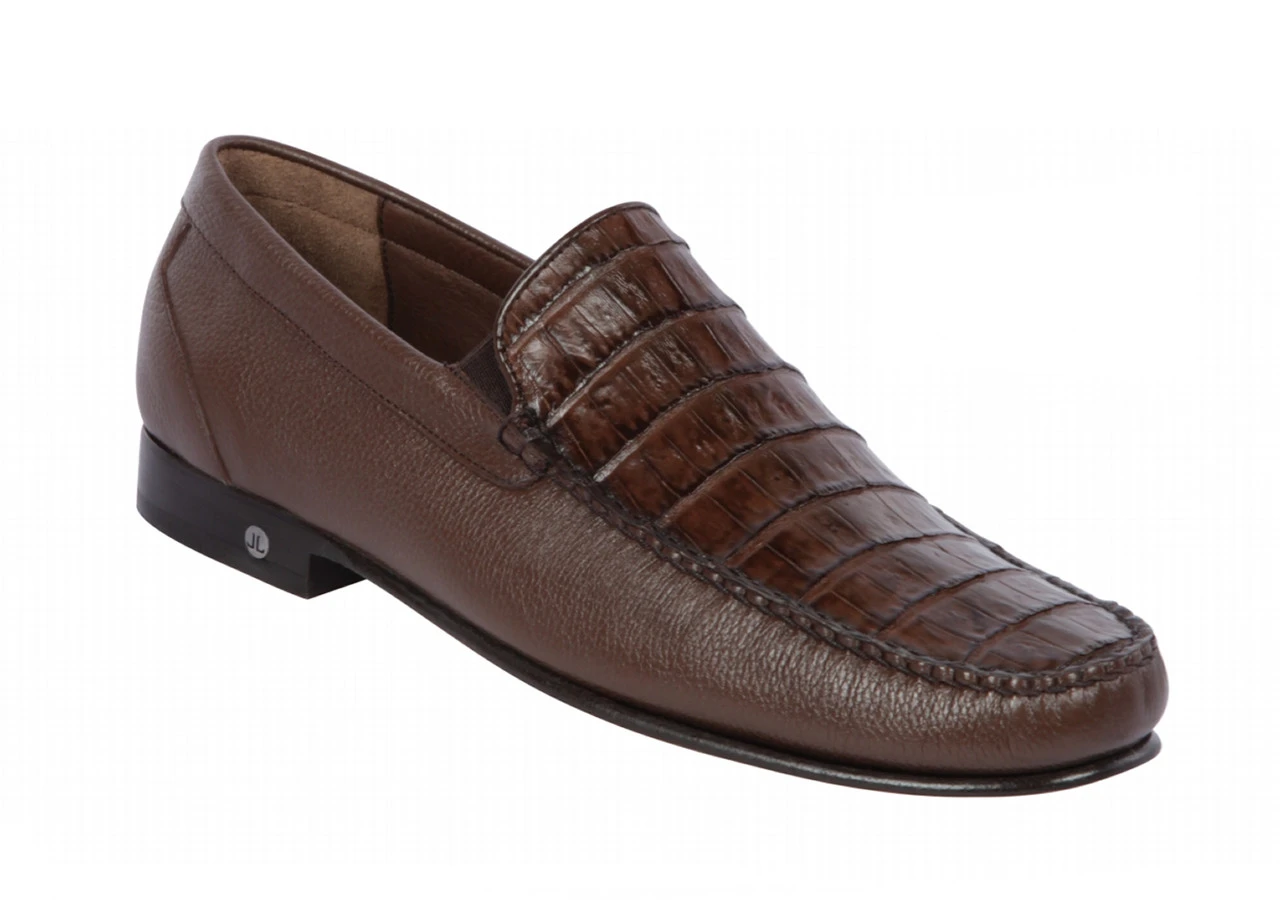 Lombardy - Genuine Caiman Crocodile & Leather Loafer - Brown 1 Lombardy - Genuine Caiman Crocodile & Leather Loafer - Brown