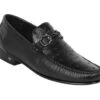 Lombardy - Genuine Ostrich Quill & Leather Horsebit Loafer - Black