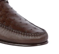 Lombardy - Genuine Ostrich Quill & Leather Horsebit Loafer - Brown -Suit Discount Store LMB ZLA050307 3 48160.1597965270