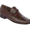 Lombardy - Genuine Ostrich Quill & Leather Horsebit Loafer - Brown