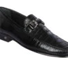 Lombardy - Genuine Caiman Croc Belly & Leather Horsebit Loafer - Black