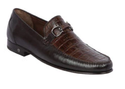 Lombardy - Genuine Caiman Croc Belly & Leather Horsebit Loafer - Brown