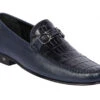 Lombardy - Genuine Caiman Croc Belly & Leather Horsebit Loafer - Navy
