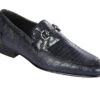 Lombardy - Genuine Teju Lizard Horsebit Dress Loafer - Navy