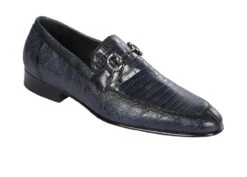 Lombardy - Genuine Teju Lizard Horsebit Dress Loafer - Navy