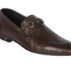 Lombardy - Genuine Teju Lizard Horsebit Dress Loafer - Brown