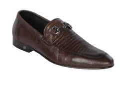 Lombardy - Genuine Teju Lizard Horsebit Dress Loafer - Brown