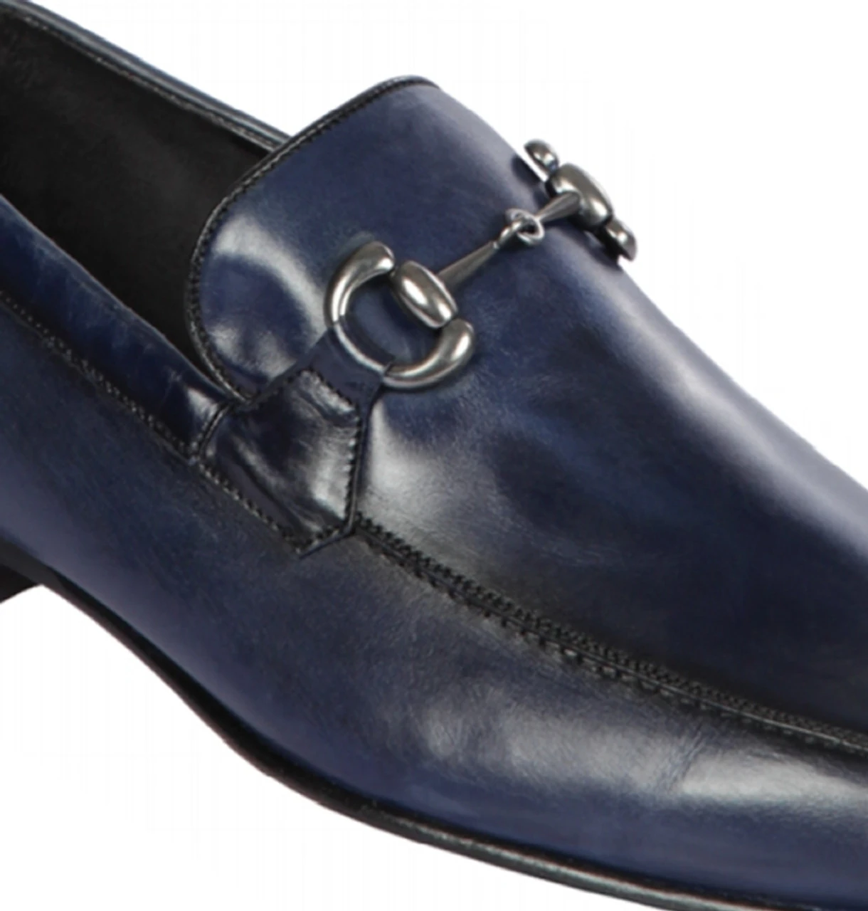 Lombardy - Genuine Calf Leather Horsebit Dress Loafer - Navy 2 Lombardy - Genuine Calf Leather Horsebit Dress Loafer - Navy - Image 2