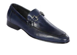 Lombardy - Genuine Calf Leather Horsebit Dress Loafer - Navy