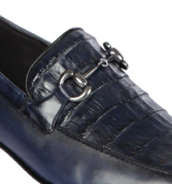 Lombardy - Genuine Caiman Belly Horsebit Dress Loafer - Navy -Suit Discount Store LMB ZLD018210 2 91470.1598057081