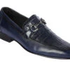 Lombardy - Genuine Caiman Belly Horsebit Dress Loafer - Navy