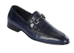Lombardy - Genuine Caiman Belly Horsebit Dress Loafer - Navy