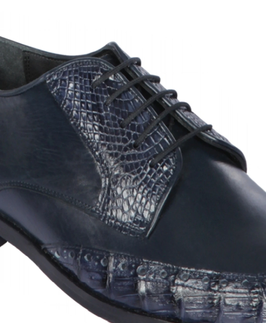 Lombardy - Genuine Caiman Belly Wingtip Dress Shoe -Navy 3 Lombardy - Genuine Caiman Belly Wingtip Dress Shoe -Navy - Image 3