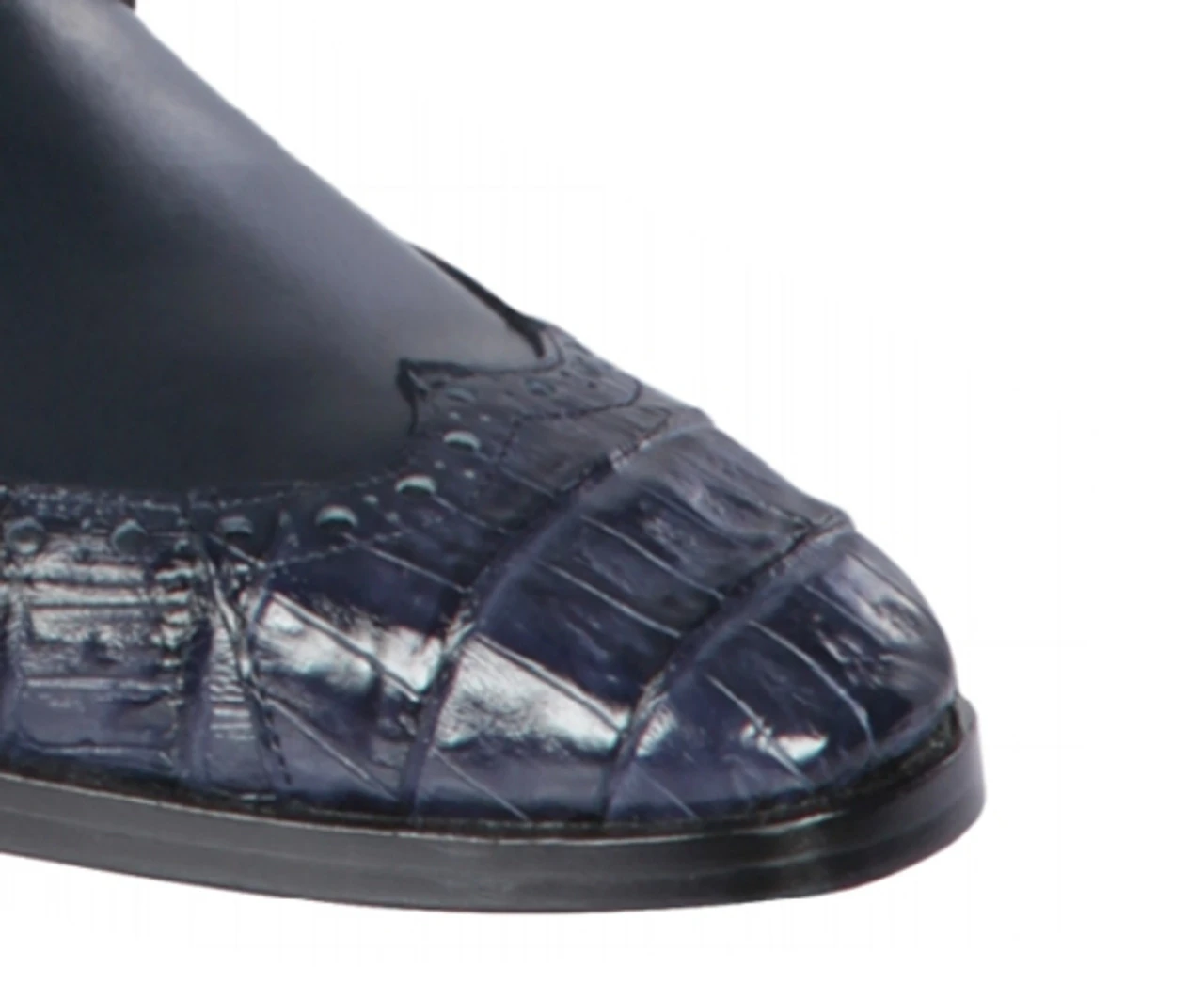 Lombardy - Genuine Caiman Belly Wingtip Dress Shoe -Navy 2 Lombardy - Genuine Caiman Belly Wingtip Dress Shoe -Navy - Image 2