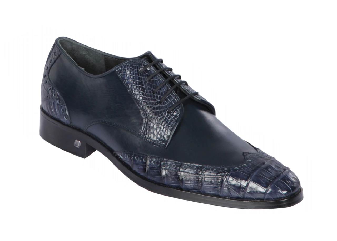 Lombardy - Genuine Caiman Belly Wingtip Dress Shoe -Navy 1 Lombardy - Genuine Caiman Belly Wingtip Dress Shoe -Navy