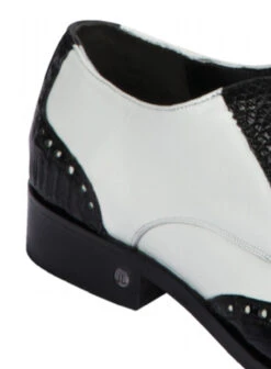 Lombardy - Genuine Caiman Belly Wingtip Dress Shoe - Black & White -Suit Discount Store LMB ZLM018255 4 93266.1598057923