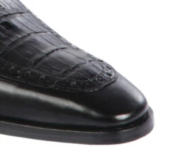 Lombardy - Genuine Caiman Belly Dress Loafer With Side Loop- Black 7 Lombardy - Genuine Caiman Belly Dress Loafer With Side Loop- Black -Suit Discount Store LMB ZLM038205 4 25595.1597989376