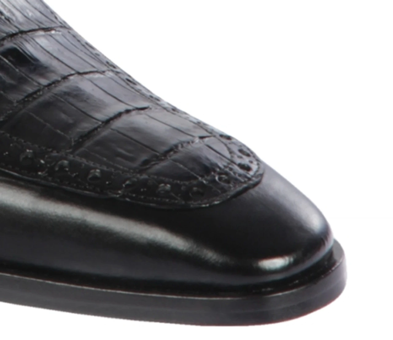 Lombardy - Genuine Caiman Belly Dress Loafer With Side Loop- Black 4 Lombardy - Genuine Caiman Belly Dress Loafer With Side Loop- Black - Image 4
