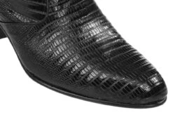 Los Altos Genuine Teju Lizard Charro Heel Ankle Boot - Black -Suit Discount Store LSA 630705 4 36905.1610656854