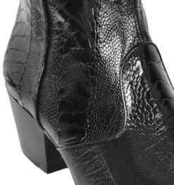 Los Altos Genuine Ostrich Leg Charro Heel Ankle Boot - Black 5 Los Altos Genuine Ostrich Leg Charro Heel Ankle Boot - Black -Suit Discount Store LSA 63507 B 2 45625.1610405488