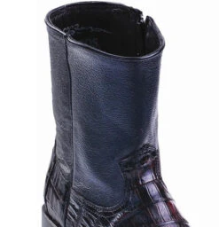 Los Altos Genuine Caiman Belly Side Zipper Ankle Boot - Black Cherry -Suit Discount Store LSA 68B8218 2 48340.1611891840